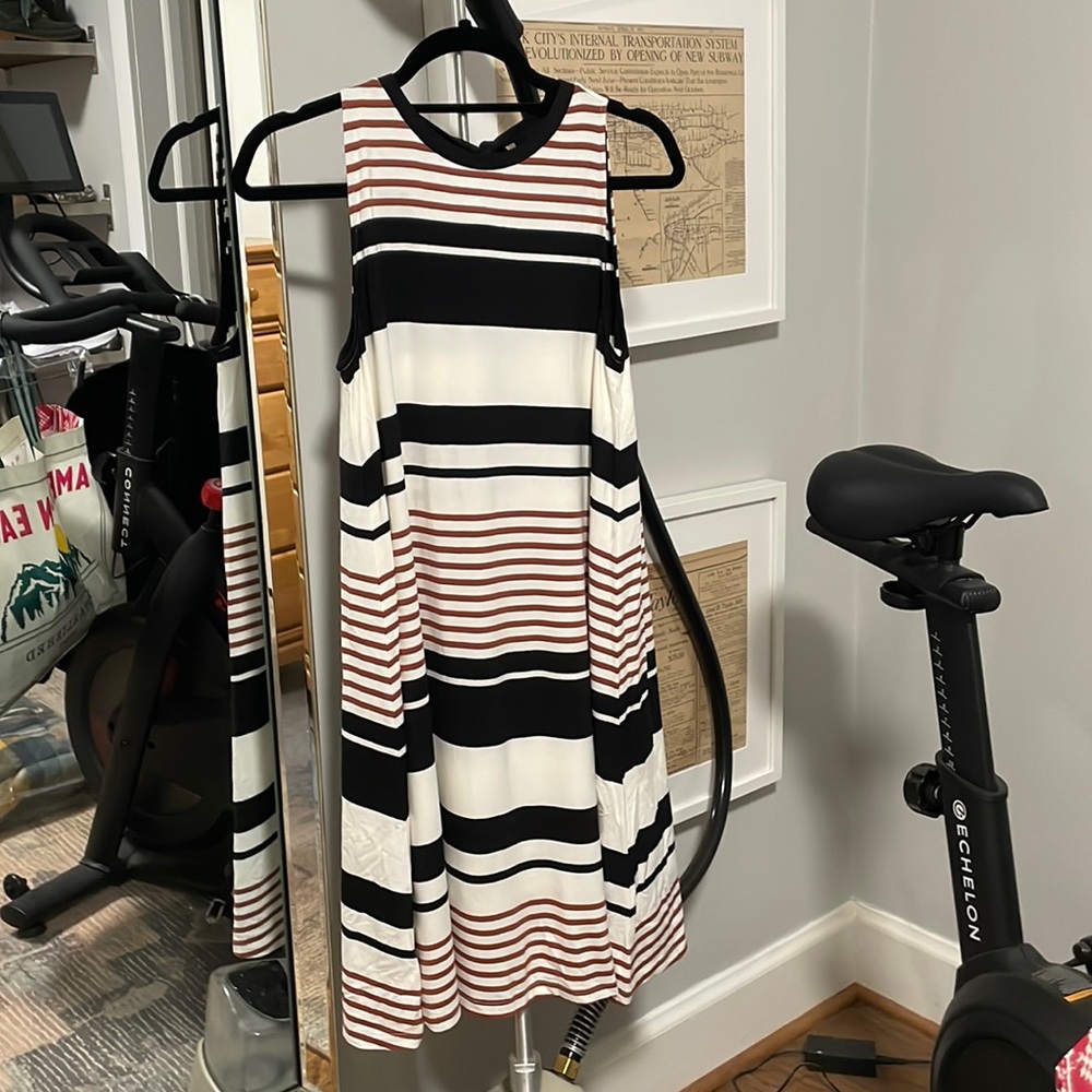 NWT LOFT Striped Tie Back Swing Dress Size Small